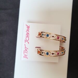 Betsey Johnson Evil Eye Hoop Earrings, New With Tags
